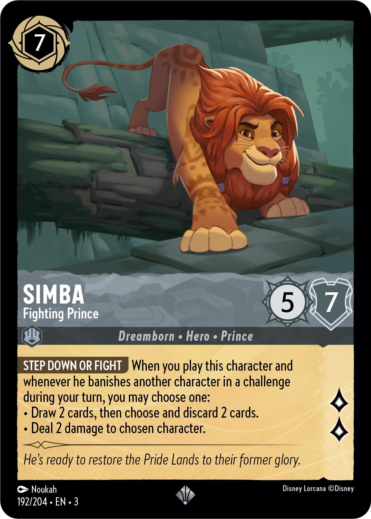 Simba - Fighting Prince (192/204) [Into the Inklands] | Boutique FDB TCG