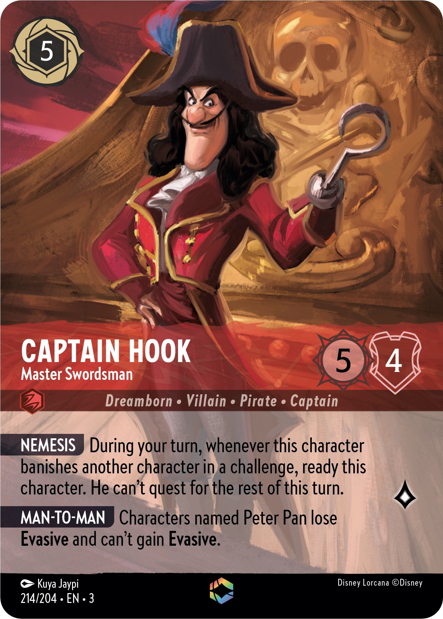 Captain Hook - Master Swordsman (Alternate Art) (214/204) [Into the Inklands] | Boutique FDB TCG