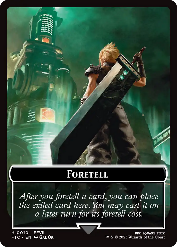Foretell // Treasure Double-Sided Token (Surge Foil) [FINAL FANTASY Commander Tokens] | Boutique FDB TCG