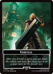 Foretell // Treasure Double-Sided Token (Surge Foil) [FINAL FANTASY Commander Tokens] | Boutique FDB TCG