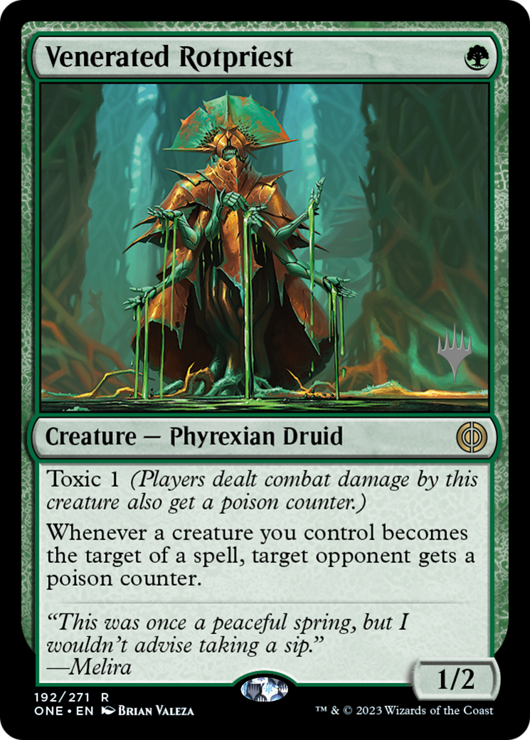 Venerated Rotpriest (Promo Pack) [Phyrexia: All Will Be One Promos] | Boutique FDB TCG