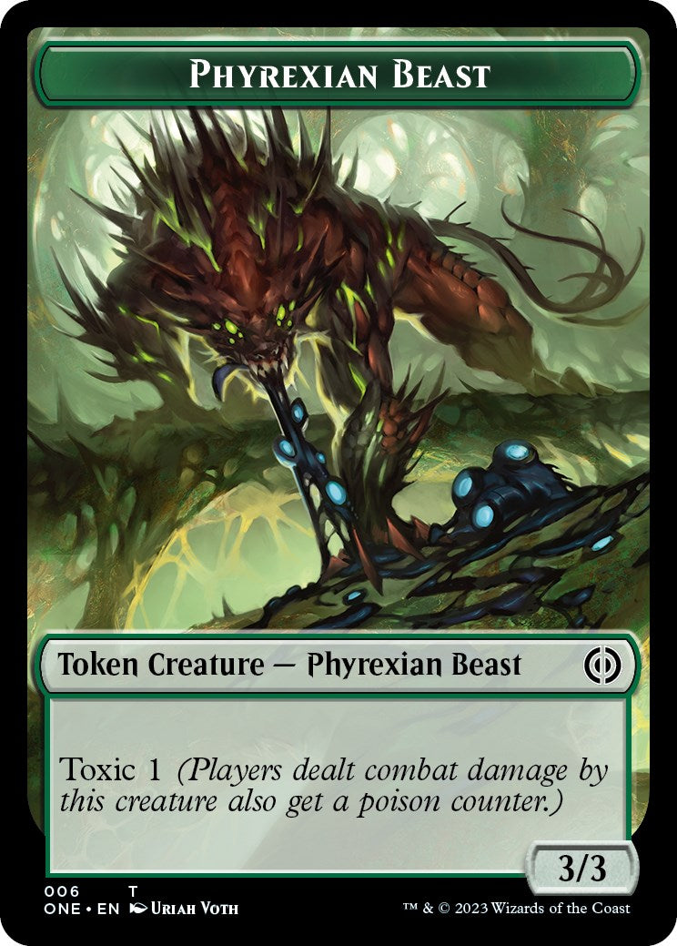 Phyrexian Mite (012) // Phyrexian Beast Double-Sided Token [Phyrexia: All Will Be One Tokens] | Boutique FDB TCG