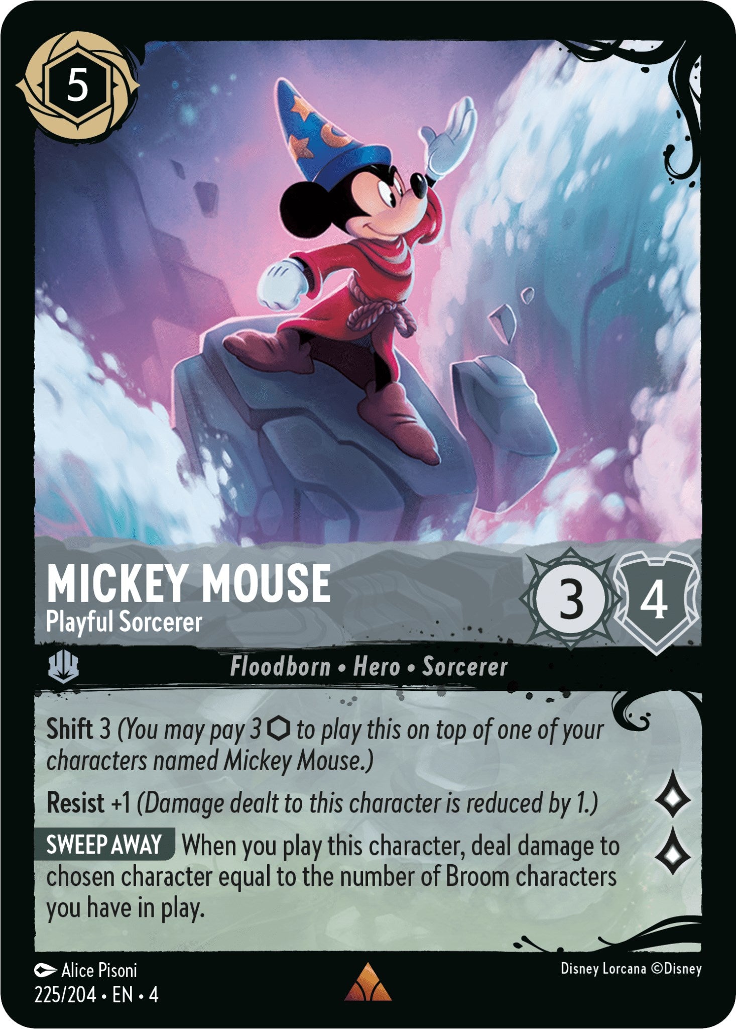 Mickey Mouse - Playful Sorcerer (225/204) (225/204) [Ursula's Return] | Boutique FDB TCG