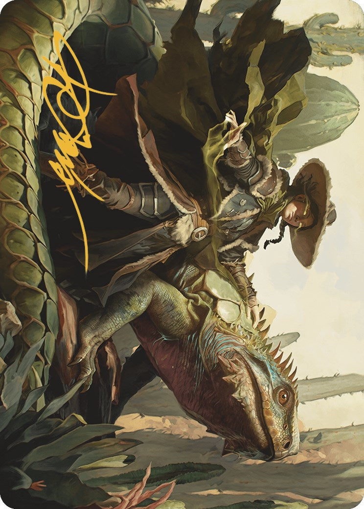 Outcaster Trailblazer Art Card (Gold-Stamped Signature) [Outlaws of Thunder Junction Art Series] | Boutique FDB TCG