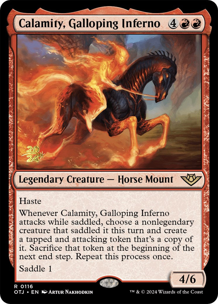 Calamity, Galloping Inferno [Outlaws of Thunder Junction Prerelease Promos] | Boutique FDB TCG