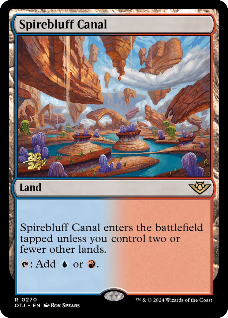 Spirebluff Canal (OTJ) [Outlaws of Thunder Junction Prerelease Promos] | Boutique FDB TCG