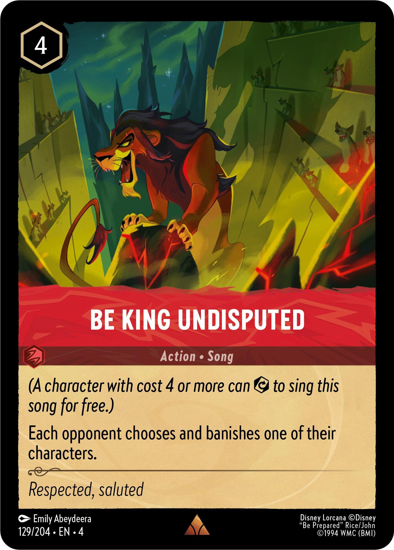 Be King Undisputed (129/204) [Ursula's Return] | Boutique FDB TCG