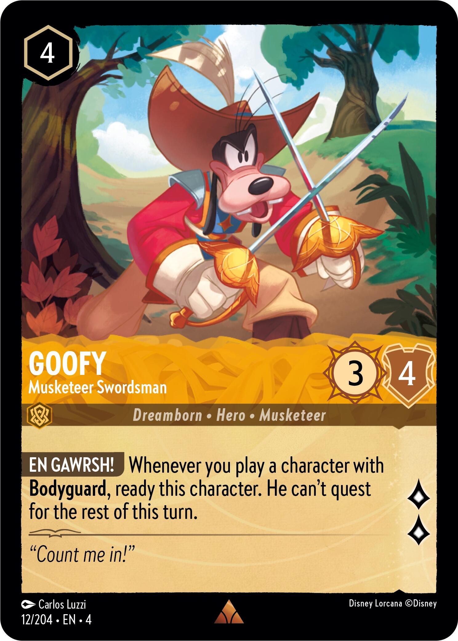 Goofy - Musketeer Swordsman (12/204) [Ursula's Return] | Boutique FDB TCG