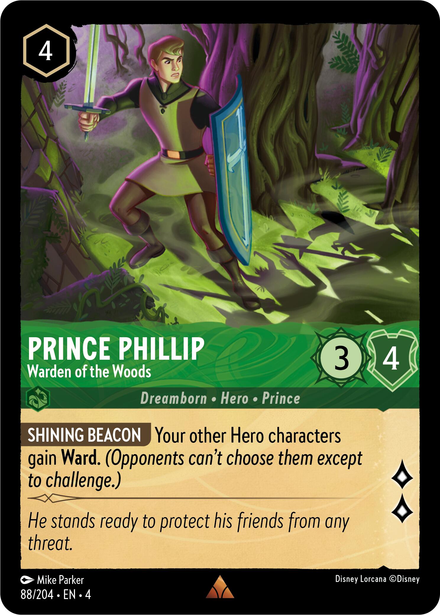 Prince Phillip - Warden of the Woods (88/204) [Ursula's Return] | Boutique FDB TCG