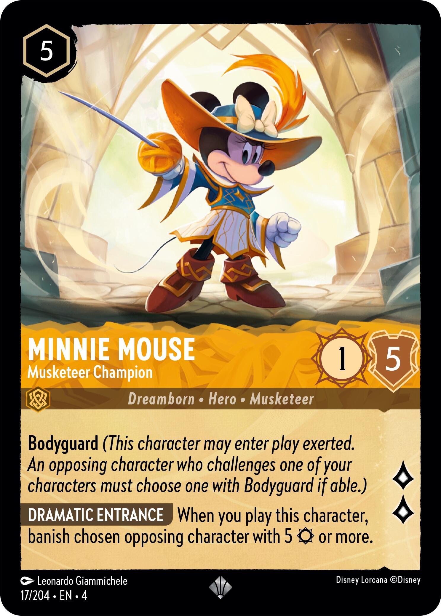 Minnie Mouse - Musketeer Champion (17/204) [Ursula's Return] | Boutique FDB TCG