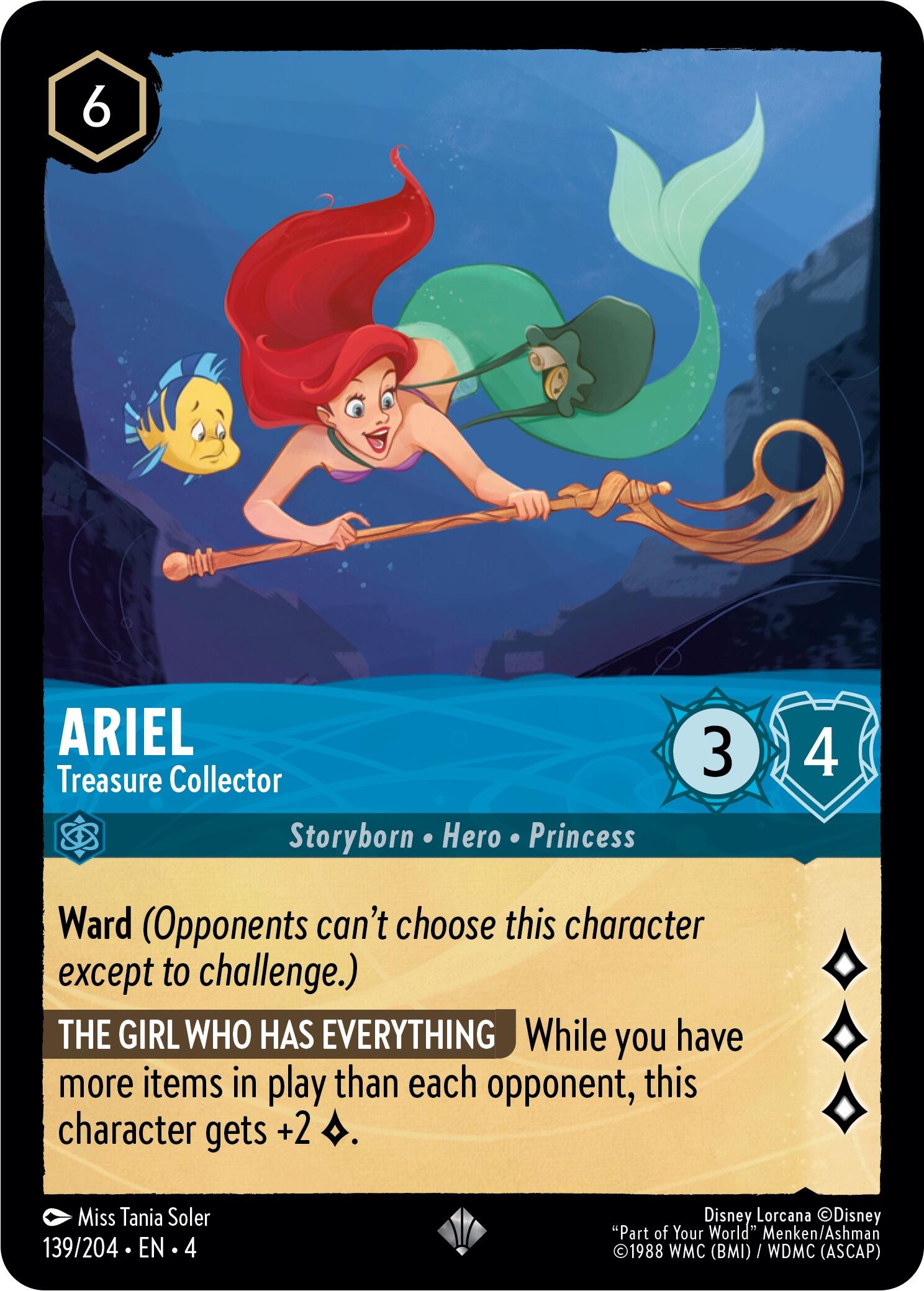 Ariel - Treasure Collector (139/204) [Ursula's Return] | Boutique FDB TCG