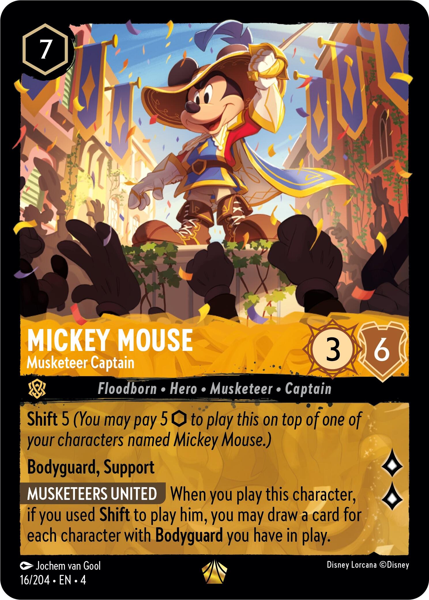 Mickey Mouse - Musketeer Captain (16/204) [Ursula's Return] | Boutique FDB TCG