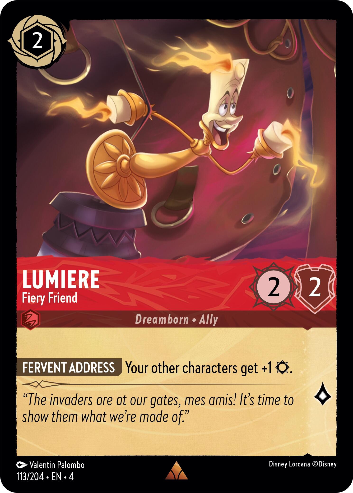 Lumiere - Fiery Friend (113/204) [Ursula's Return] | Boutique FDB TCG