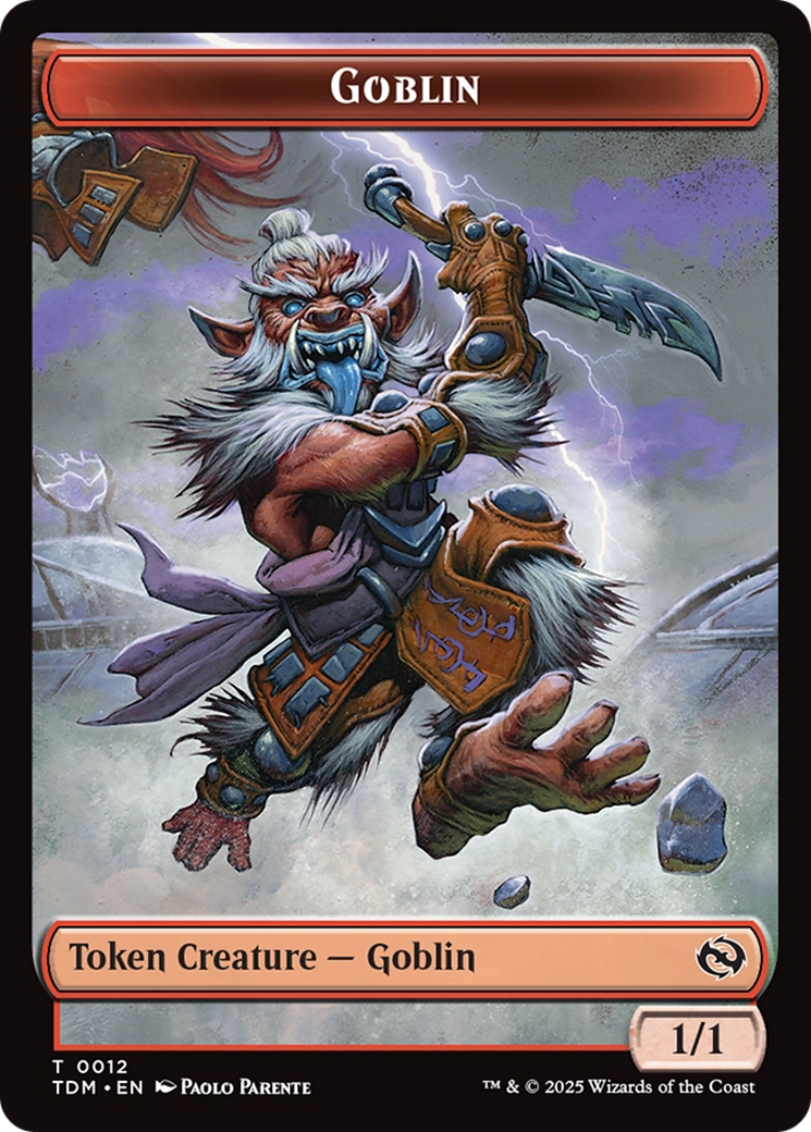 Goblin // Warrior Double-Sided Token [Tarkir: Dragonstorm Tokens] | Boutique FDB TCG