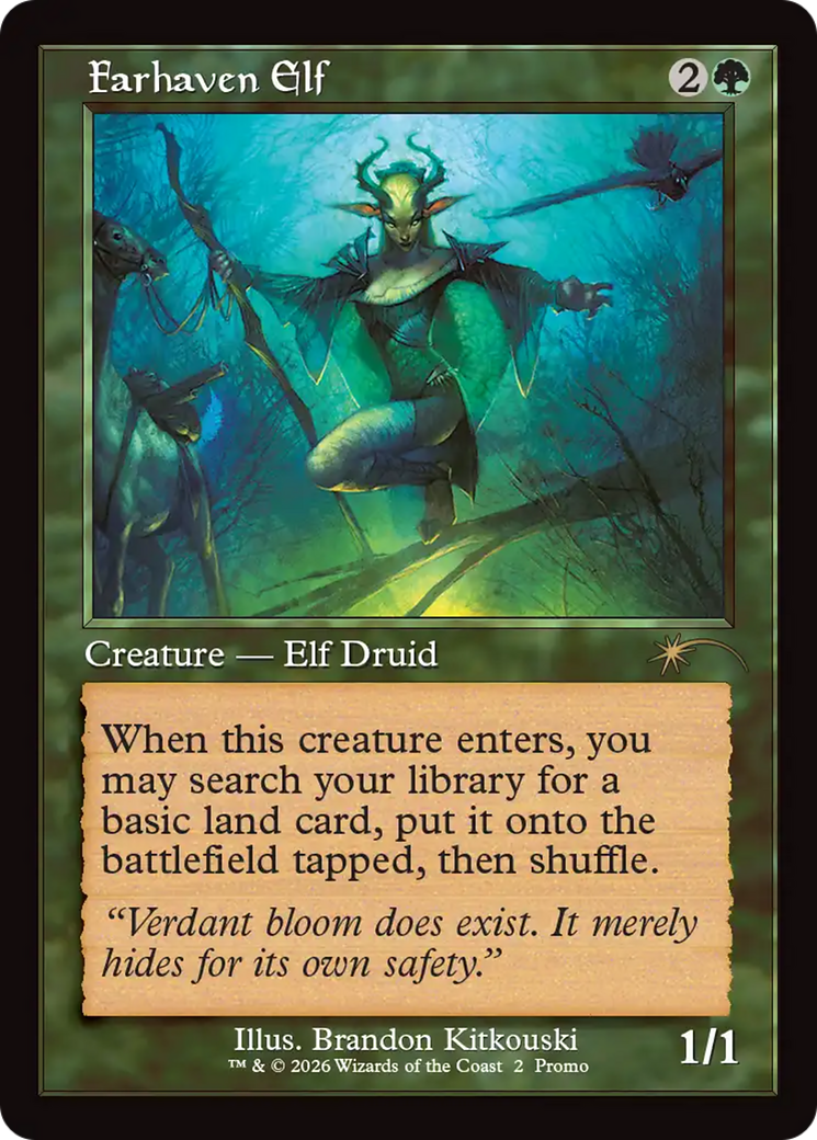 Farhaven Elf (Retro Frame) [Wizards Play Network 2026] | Boutique FDB TCG