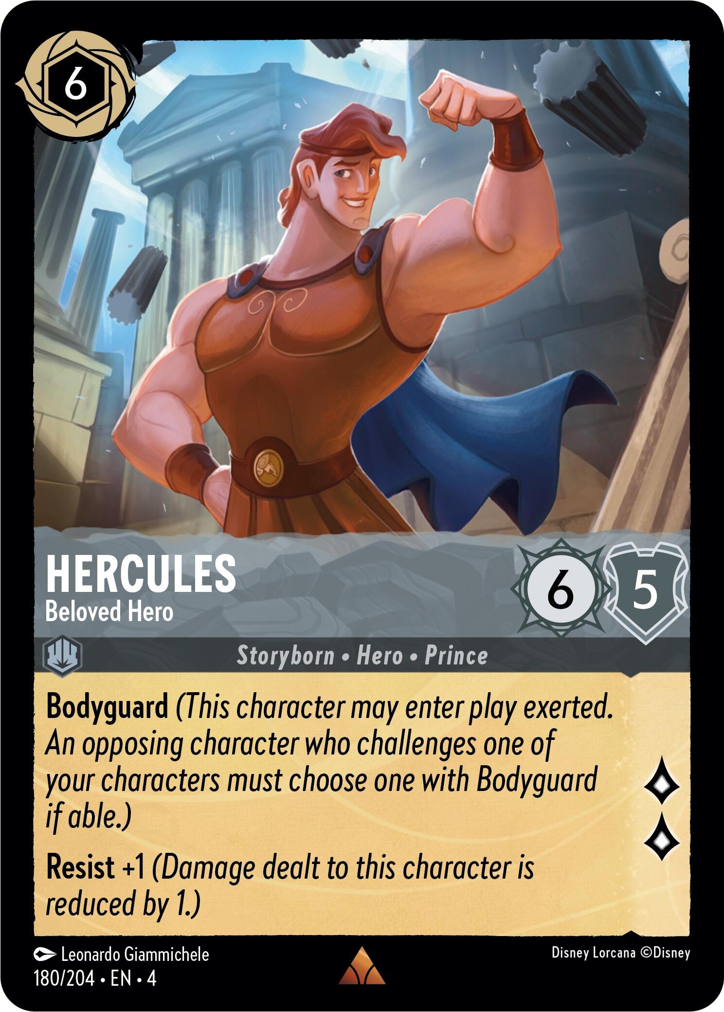 Hercules - Beloved Hero (180/204) [Ursula's Return] | Boutique FDB TCG
