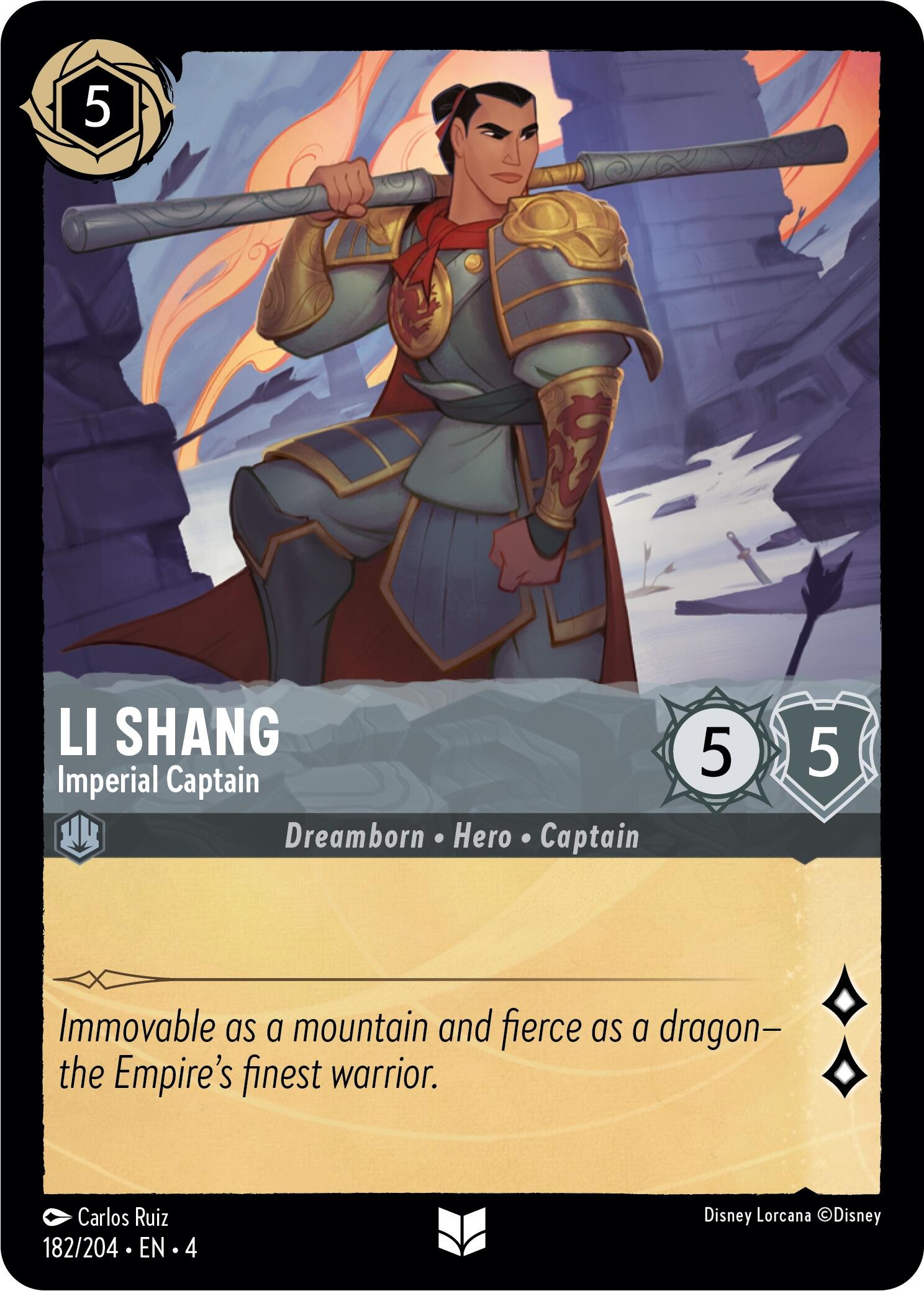 Li Shang - Imperial Captain (182/204) [Ursula's Return] | Boutique FDB TCG