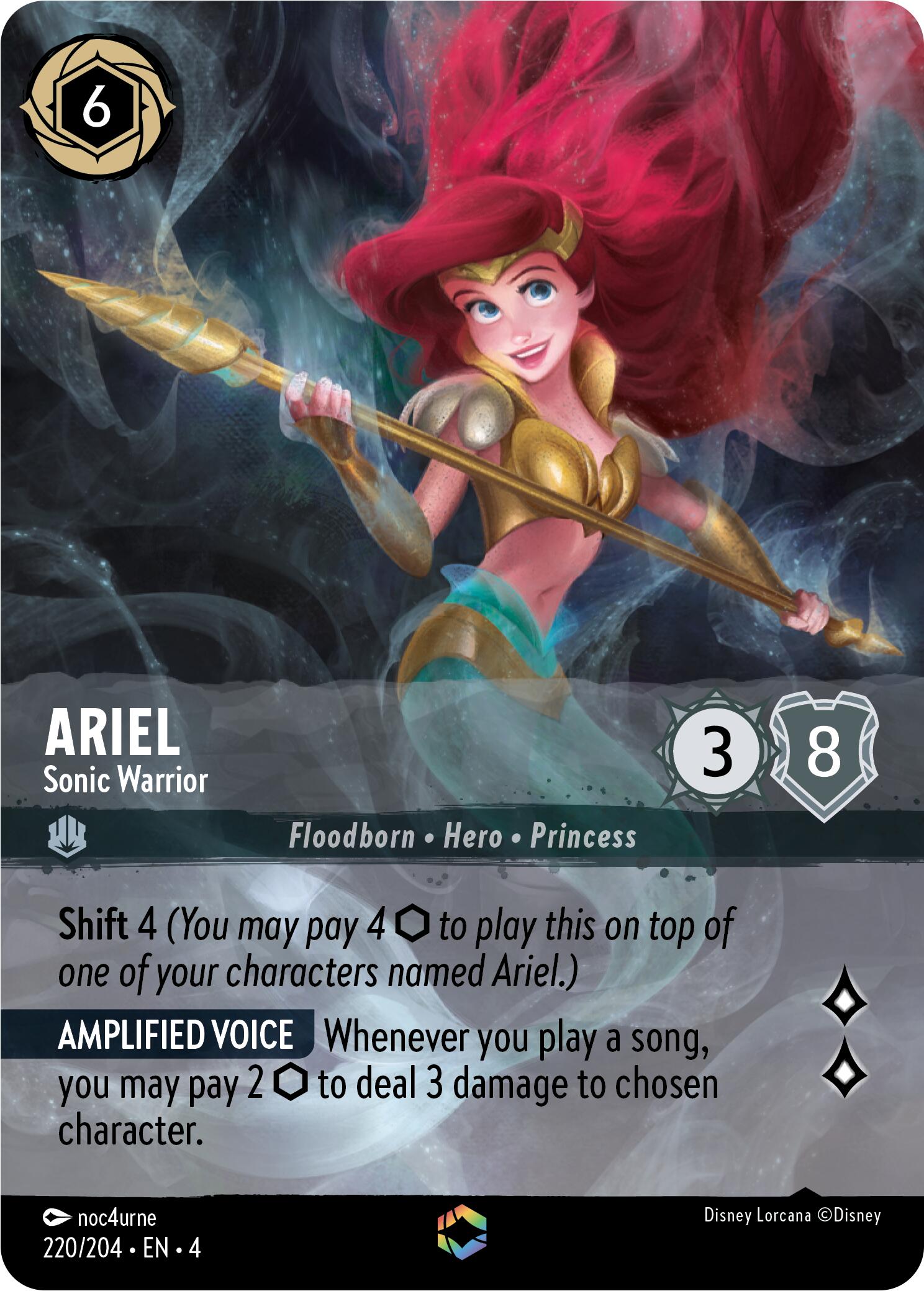 Ariel - Sonic Warrior (Enchanted) (220/204) [Ursula's Return] | Boutique FDB TCG