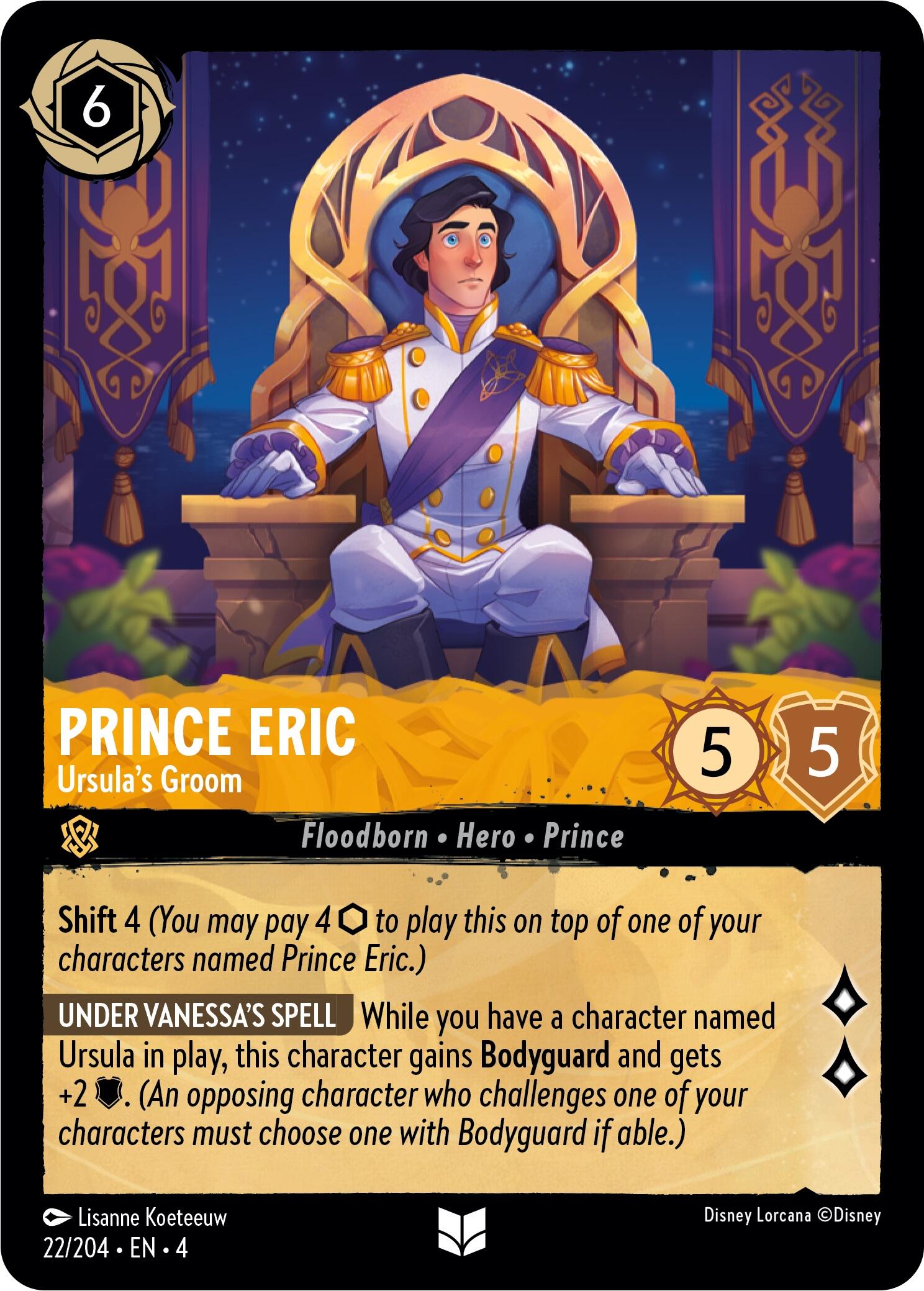 Prince Eric - Ursula's Groom (22/204) [Ursula's Return] | Boutique FDB TCG