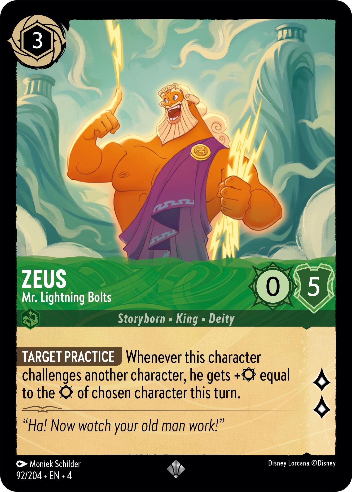 Zeus - Mr. Lightning Bolts (92/204) [Ursula's Return] | Boutique FDB TCG