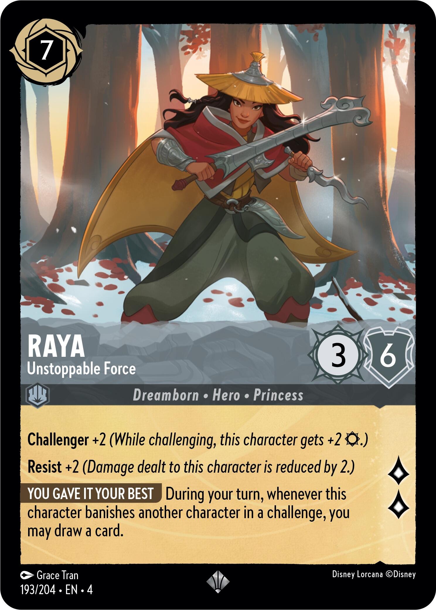 Raya - Unstoppable Force (193/204) [Ursula's Return] | Boutique FDB TCG
