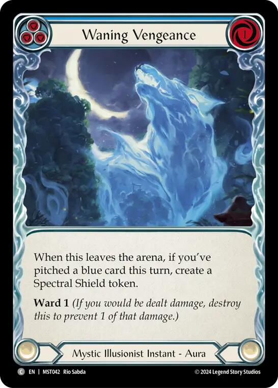 Waning Vengeance (Blue) [MST042] (Part the Mistveil)  Rainbow Foil | Boutique FDB TCG