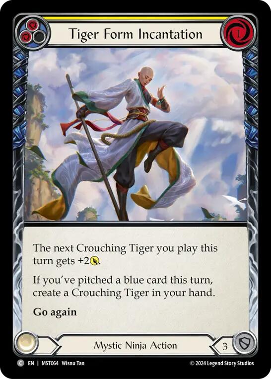 Tiger Form Incantation (Yellow) [MST064] (Part the Mistveil)  Rainbow Foil | Boutique FDB TCG