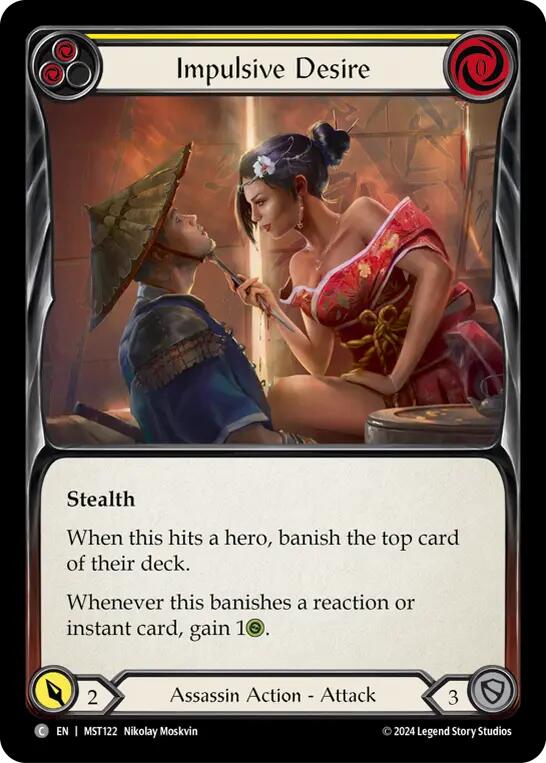 Impulsive Desire (Yellow) [MST122] (Part the Mistveil)  Rainbow Foil | Boutique FDB TCG