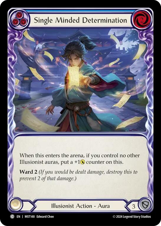 Single Minded Determination (Blue) [MST148] (Part the Mistveil)  Rainbow Foil | Boutique FDB TCG