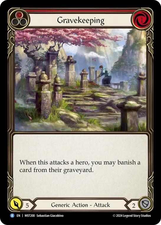 Gravekeeping (Red) [MST200] (Part the Mistveil)  Rainbow Foil | Boutique FDB TCG