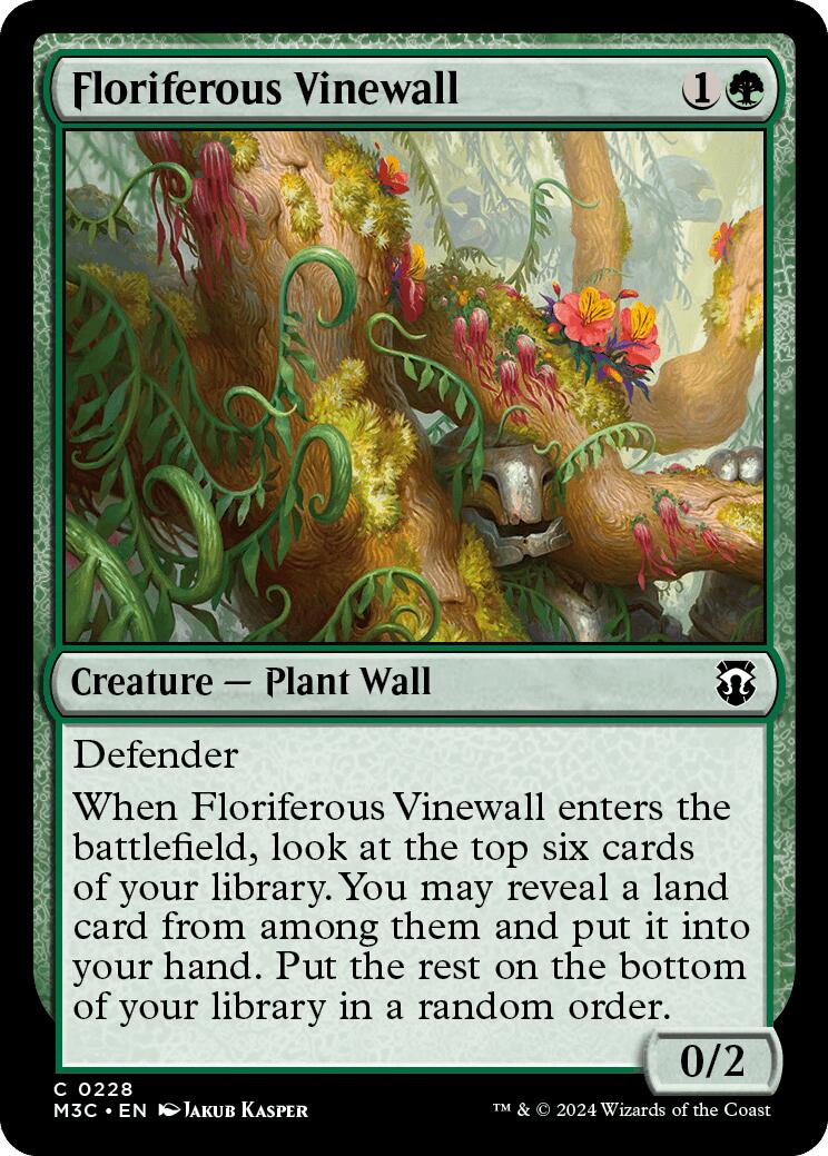 Floriferous Vinewall [Modern Horizons 3 Commander] | Boutique FDB TCG