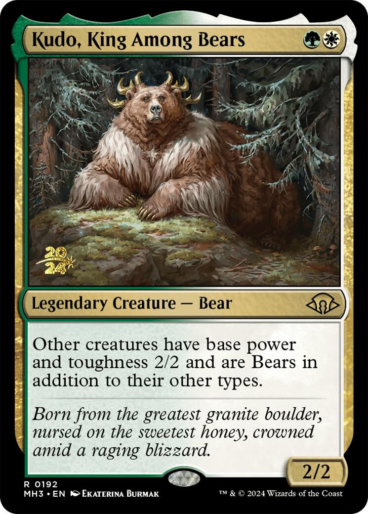 Kudo, King Among Bears [Modern Horizons 3 Prerelease Promos] | Boutique FDB TCG