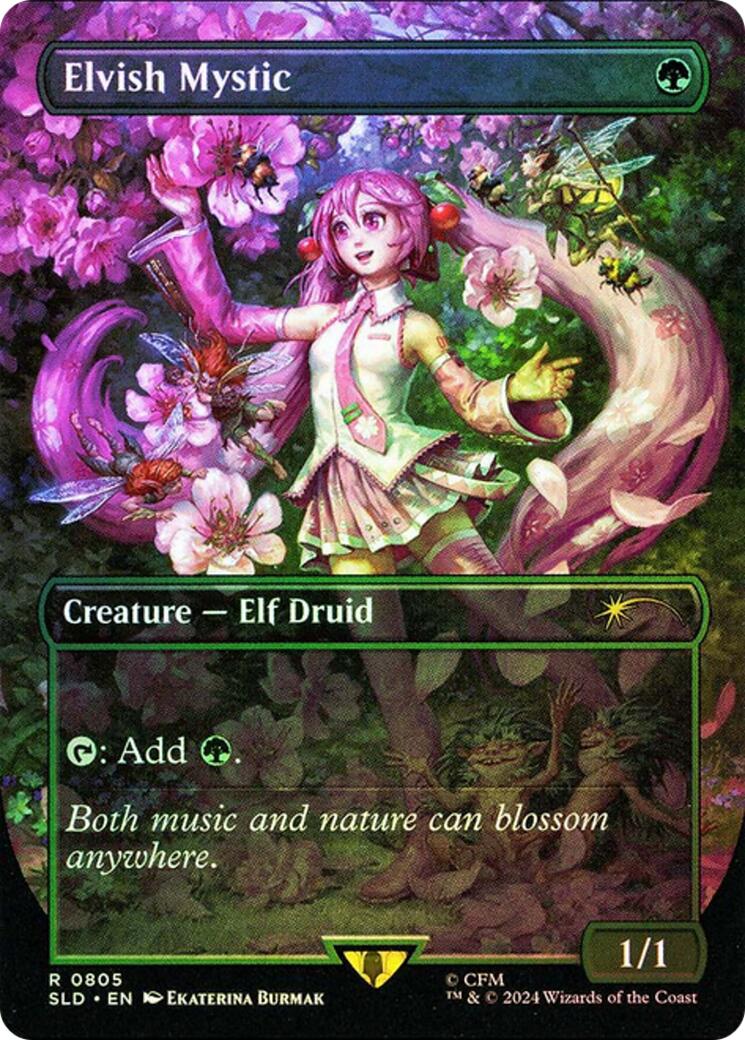 Elvish Mystic (0805 - Japanese Rainbow Foil) [Secret Lair Drop Series] | Boutique FDB TCG