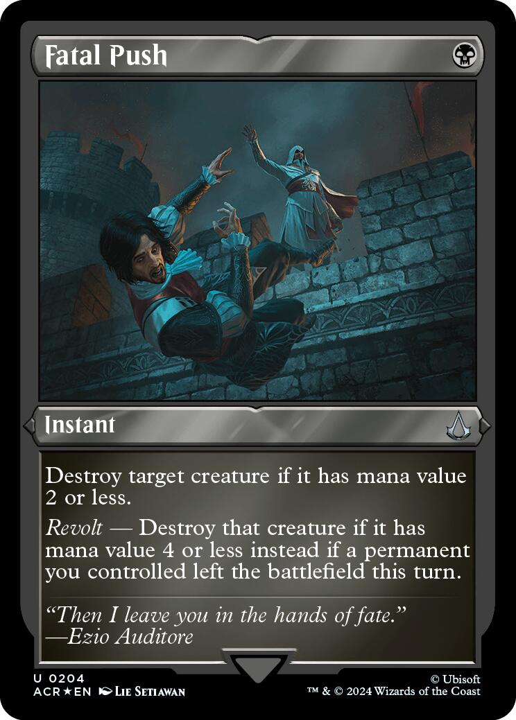 Fatal Push (Foil Etched) [Assassin's Creed] | Boutique FDB TCG