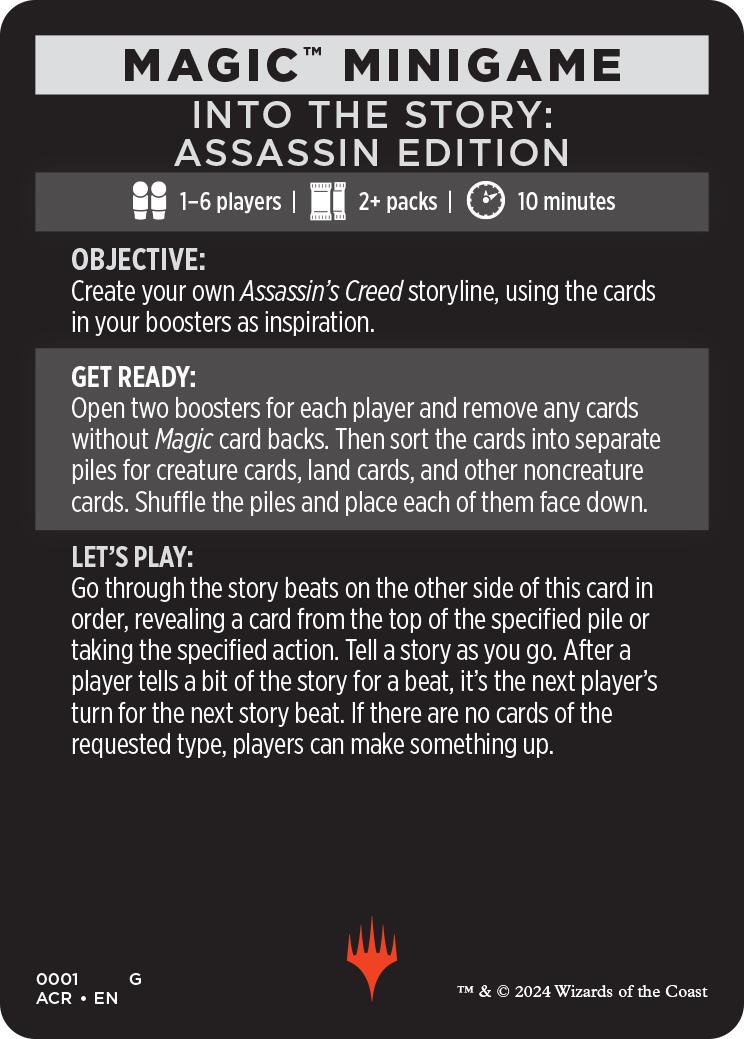 Into The Story: Assassin Edition (Magic Minigame) [Assassin's Creed Minigame] | Boutique FDB TCG