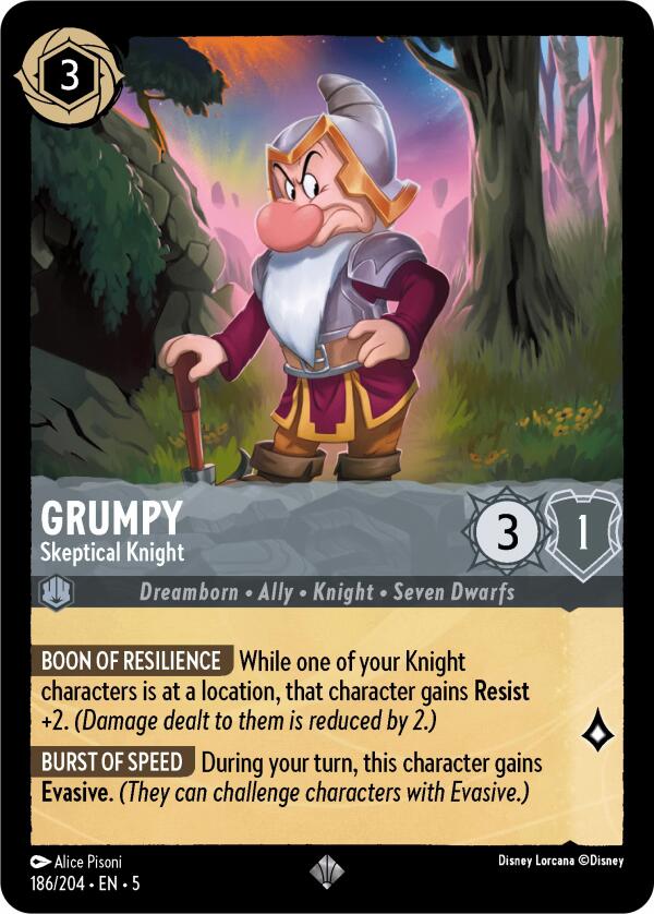 Grumpy - Skeptical Knight (186/204) [Shimmering Skies] | Boutique FDB TCG