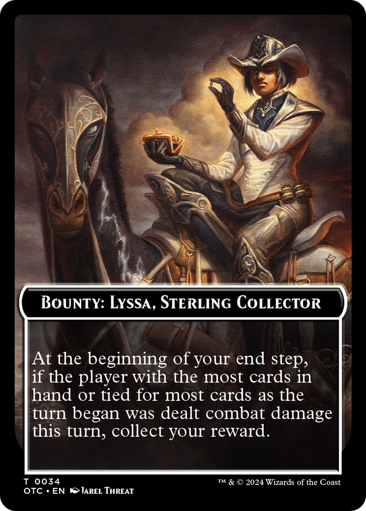 Bounty: Lyssa, Sterling Collector // Bounty Rules Double-Sided Token [Outlaws of Thunder Junction Commander Tokens] | Boutique FDB TCG