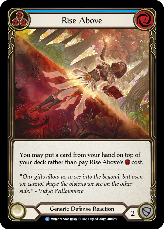 Rise Above (Blue) [MON259-RF] (Monarch)  1st Edition Rainbow Foil | Boutique FDB TCG