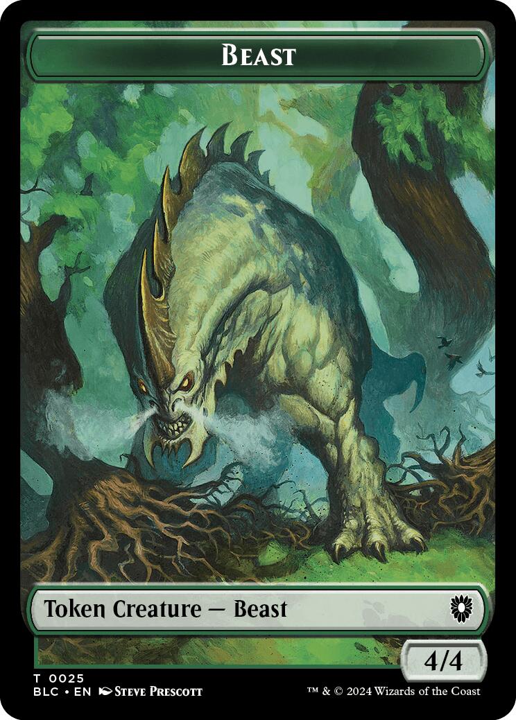 Cat // Beast (025) Double-Sided Token [Bloomburrow Commander Tokens] | Boutique FDB TCG