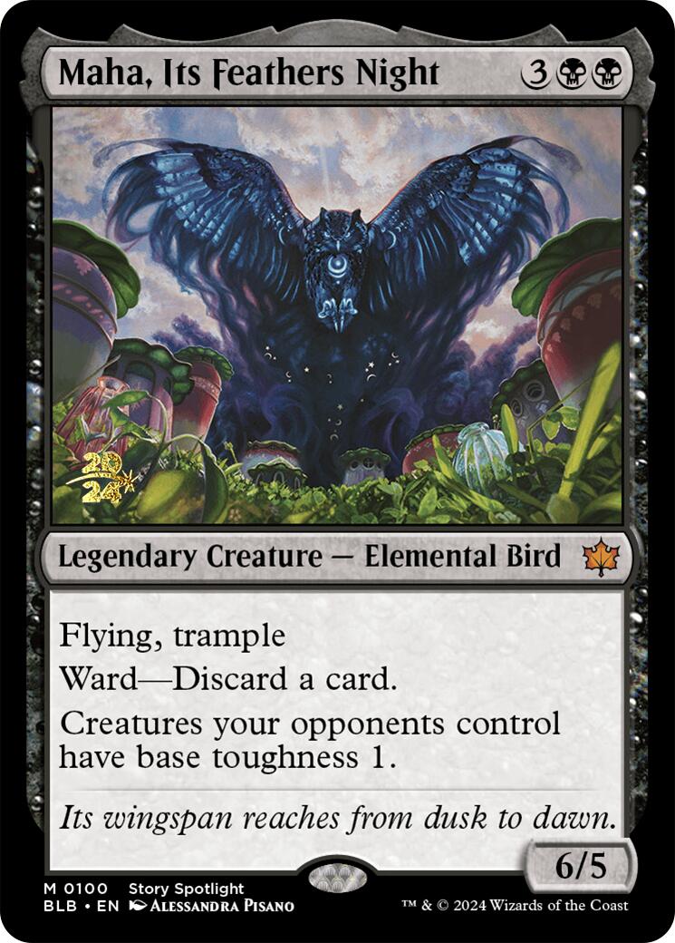 Maha, Its Feather Night [Bloomburrow Prerelease Promos] | Boutique FDB TCG