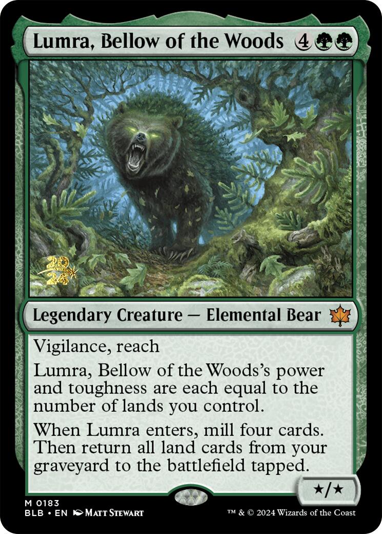 Lumra, Bellow of the Woods [Bloomburrow Prerelease Promos] | Boutique FDB TCG