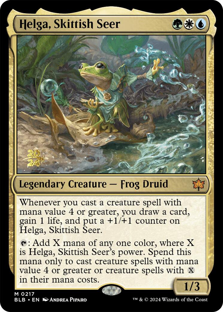 Helga, Skittish Seer [Bloomburrow Prerelease Promos] | Boutique FDB TCG