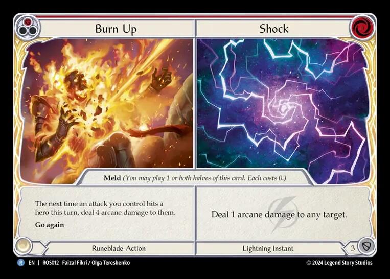 Burn Up // Shock [ROS012] (Rosetta)  Rainbow Foil | Boutique FDB TCG