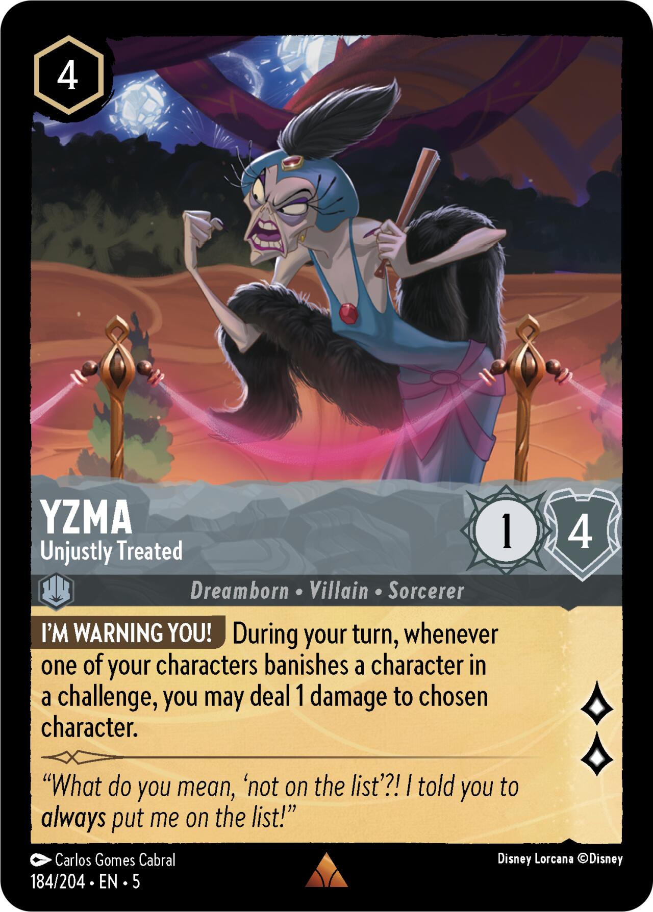 Yzma - Unjustly Treated (184/204) [Shimmering Skies] | Boutique FDB TCG