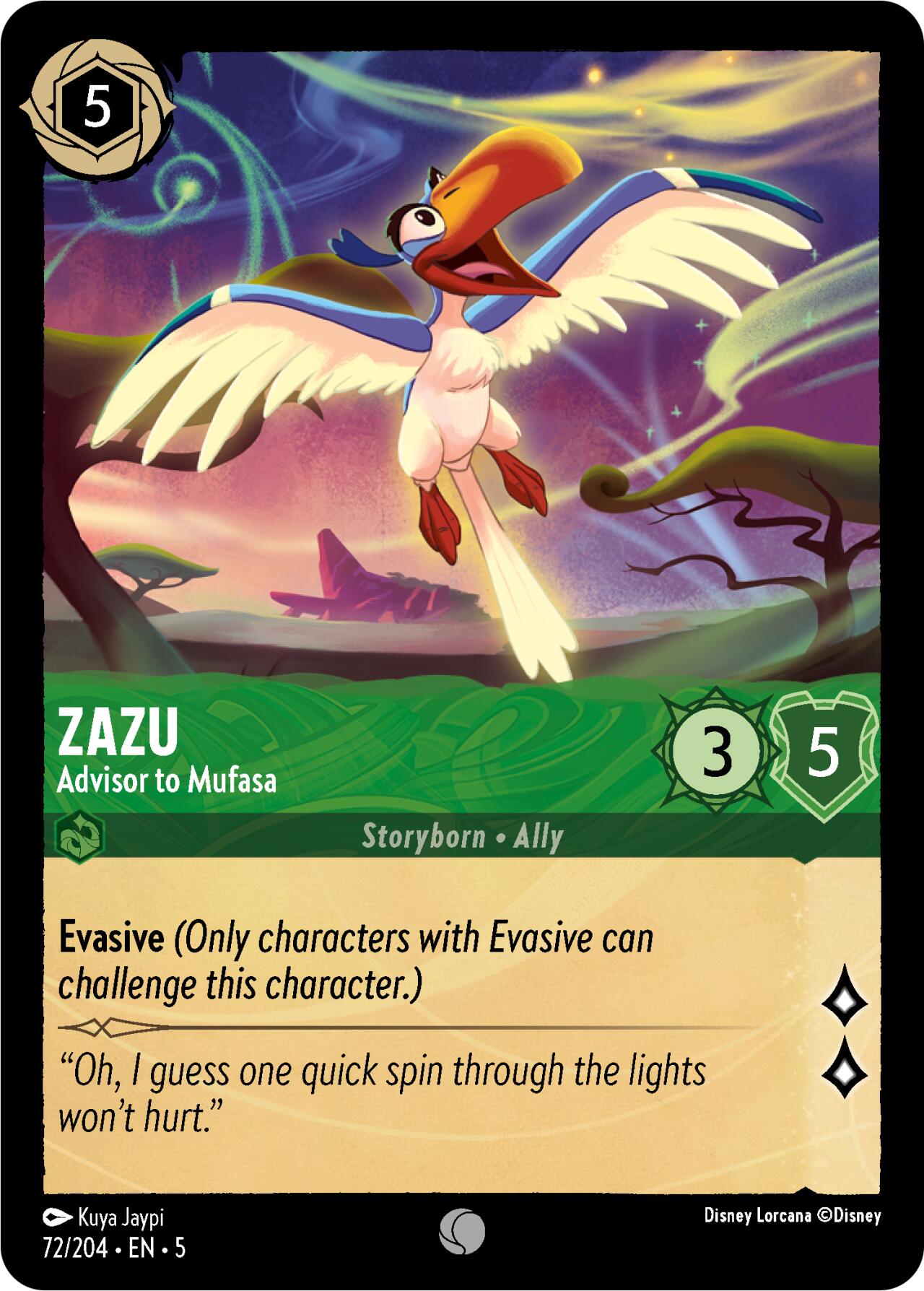 Zazu - Advisor to Mufasa (72/204) [Shimmering Skies] | Boutique FDB TCG