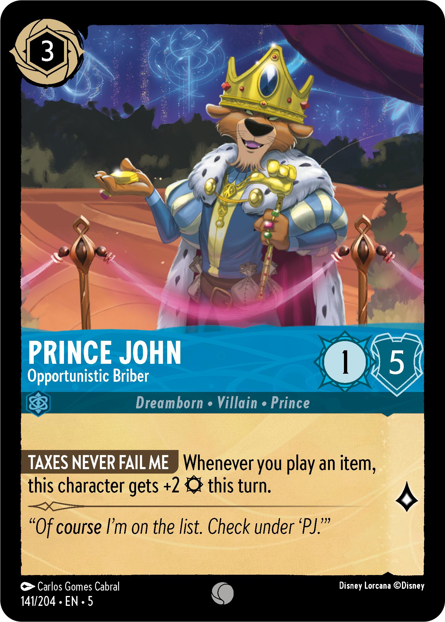 Prince John - Opportunistic Briber (141/204) [Shimmering Skies] | Boutique FDB TCG