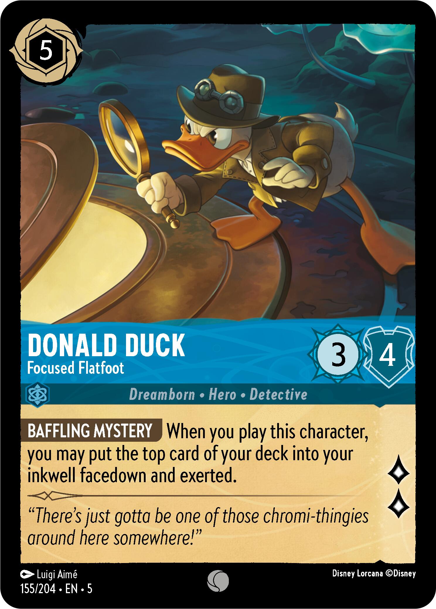 Donald Duck - Focused Flatfoot (155/204) [Shimmering Skies] | Boutique FDB TCG