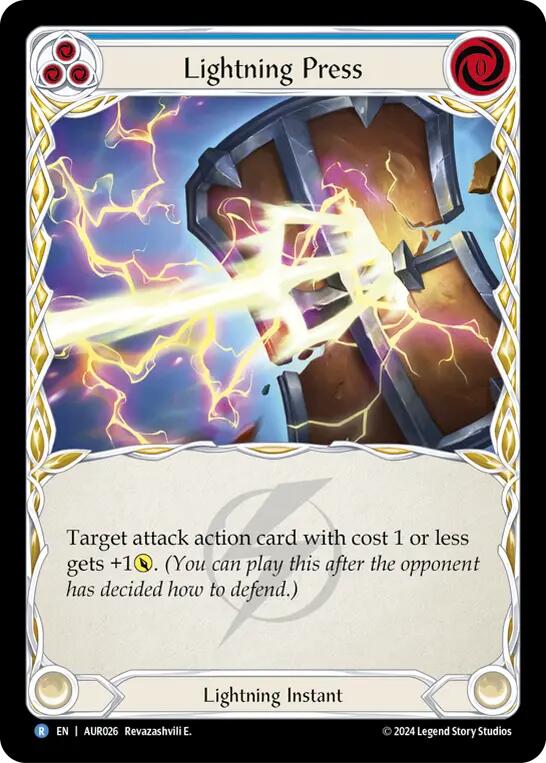 Lightning Press [AUR026] (1st Strike) | Boutique FDB TCG