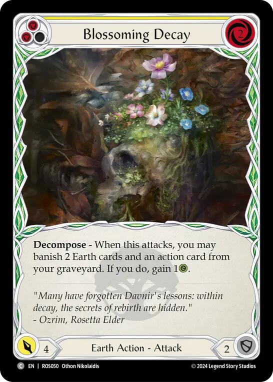 Blossoming Decay (Yellow) [ROS050] (Rosetta)  Rainbow Foil | Boutique FDB TCG