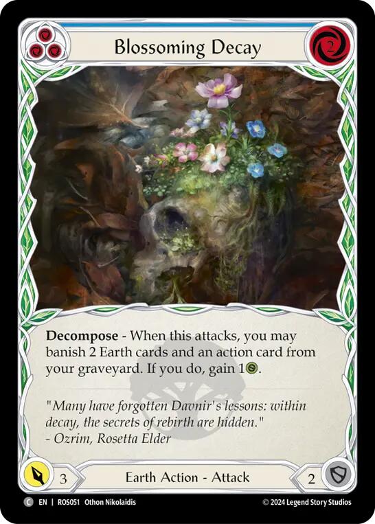 Blossoming Decay (Blue) [ROS051] (Rosetta)  Rainbow Foil | Boutique FDB TCG